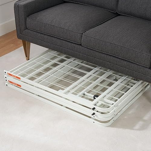 Miniatura 6 de Base de cama de plataforma de metal de 14 pulgadas, no necesita somier, marco de cama plegable de alto perfil, base de cama inteligente, base de