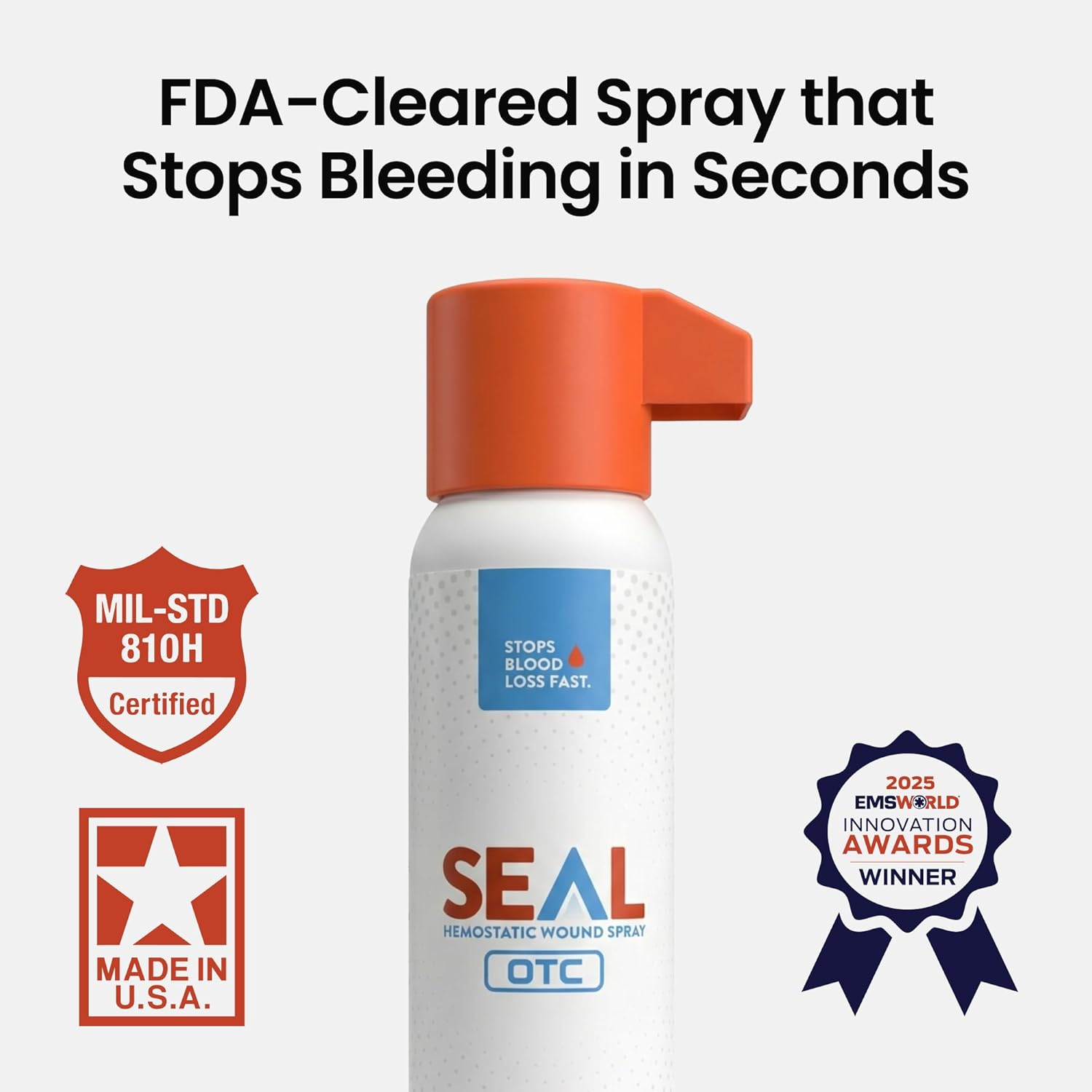 Seal 1.5oz Single Use Hemostatic Wound Spray | Rapid Bleeding Control for Home First Aid Emergency Preparedness