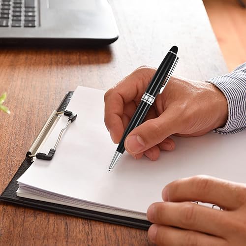 Miniatura 4 de OXYEFEI Bolígrafo de lujo, bolígrafos de lujo para oficina de negocios, bolígrafo ejecutivo, juegos de bolígrafos para hombres, con 1 repuesto azul