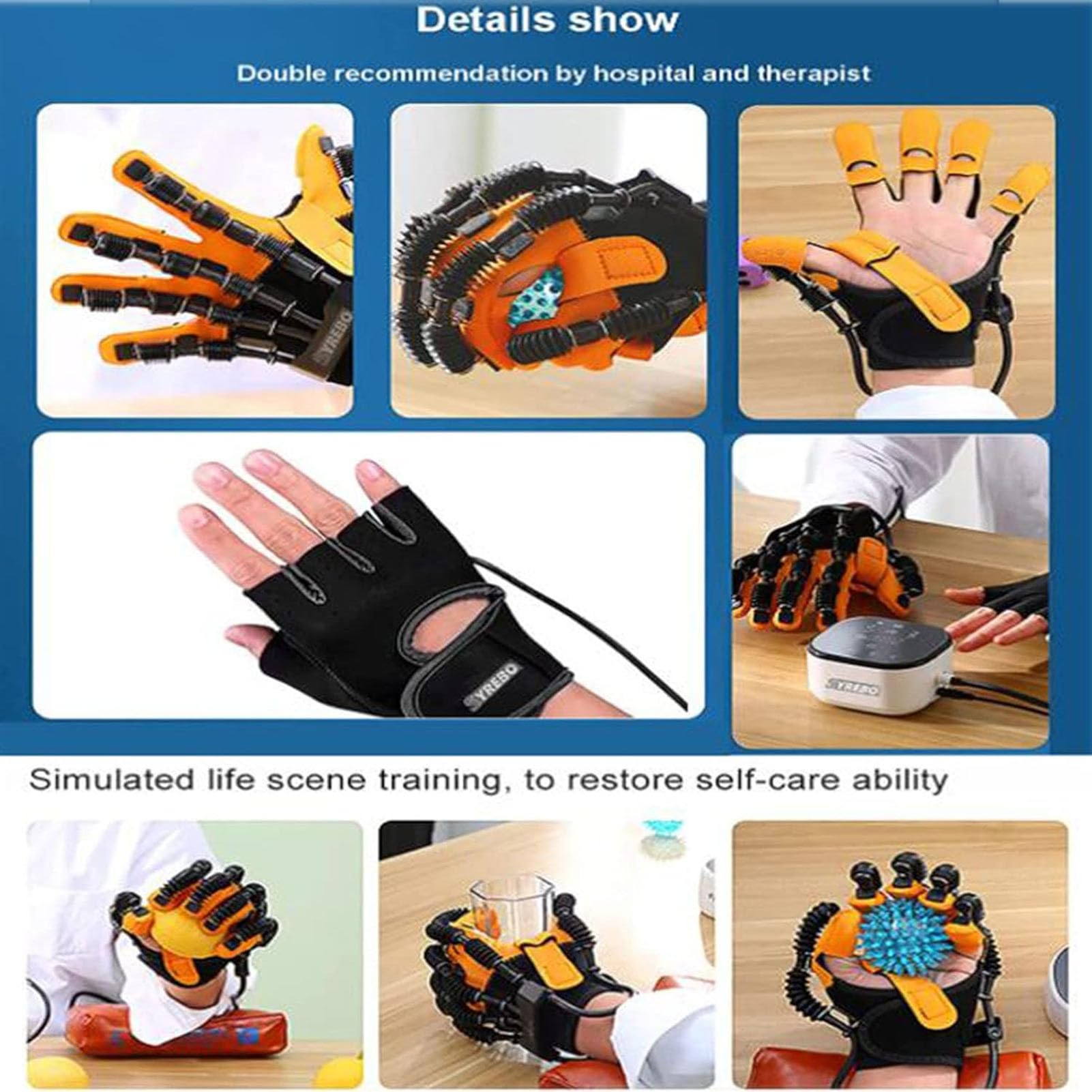Dziecięcy robot rehabilitacyjny do rąk, opieka rodzinna dla dzieci, trening ciśnienia powietrza, inteligentna rękawica, ochraniacz na nadgarstek prostujący palec, sprzęt do treningu Hemiplegia
