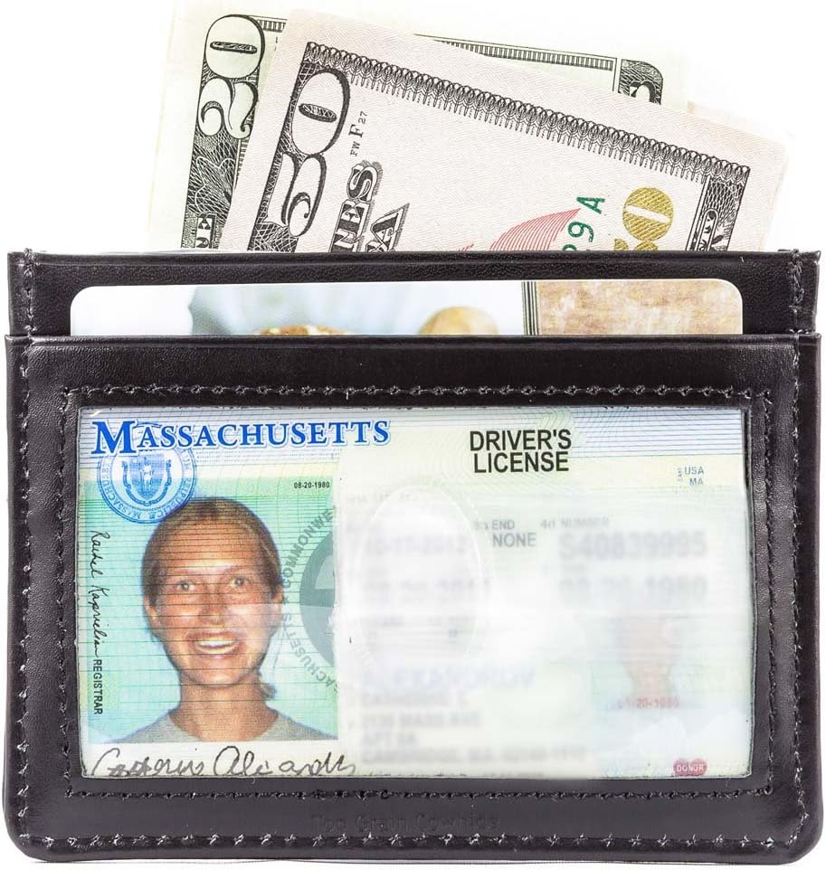 Big Skinny Mini Skinny Leather Card Slim Wallet, Holds Up to 12 Cards, Black - Image 4