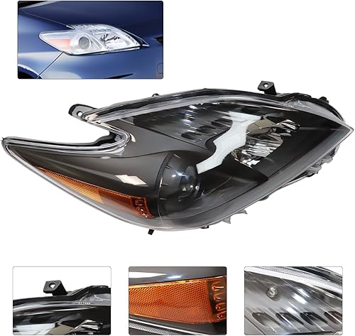 Miniatura 3 de Lámpara halógena negra para faros delanteros, lado derecho del pasajero, repuesto para Prius 2010-2011, 8117047212, 8113047212, TO2518122, TO2519122
