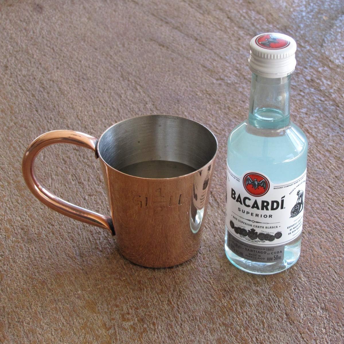 Treasure Gurus 1/2 Gill Copper British Royal Navy Rum Ration Cocktail Measuring Cup Drink Shot Glass Handle