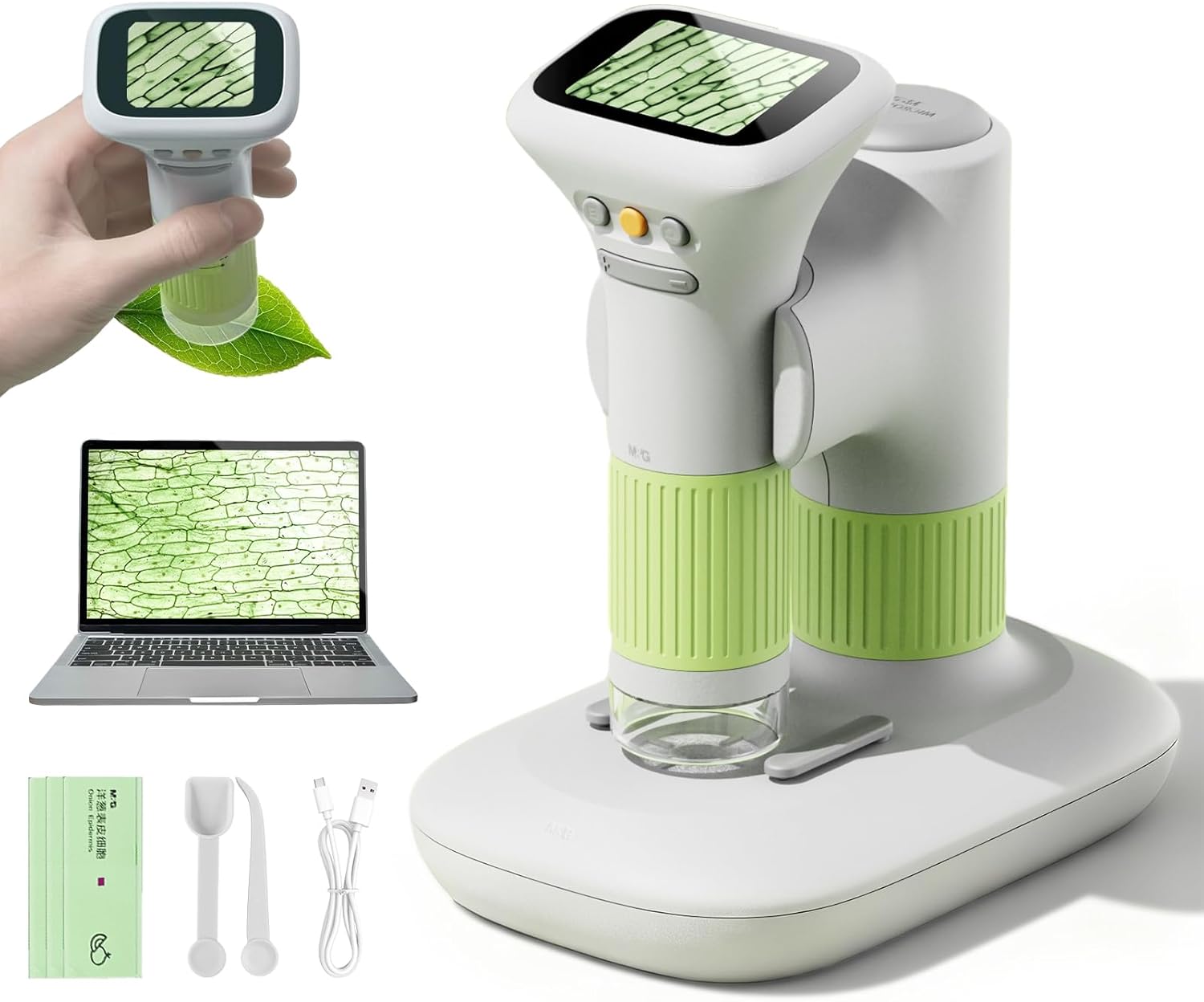 Microscope for Kids, M&G 1000X Handheld Digital Kids Microscope with 2.0 Inch Screen, Portable Pocket Miniscope Educational Science Toys for Age 3 4 5 6 7 8 9 10 11 12 Girls Boys
