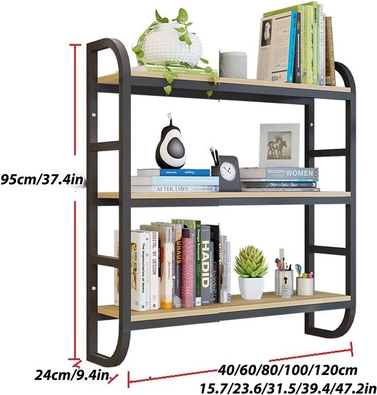 Wall Cabinet with Doors and Shelves, Kitchen Wall Cabinets Storage, Wall Mount Cabinets for Kitchen, Bathroom, Living Room Organizer,A-95 * 24 * 120/37.4 * 9.4
