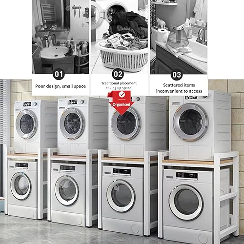 Miniatura 8 de Kit de apilamiento para lavadoras/lavadoras, secadora de ropa, apilador, kit de soporte de apilamiento de marco intermedio sobre unidad de