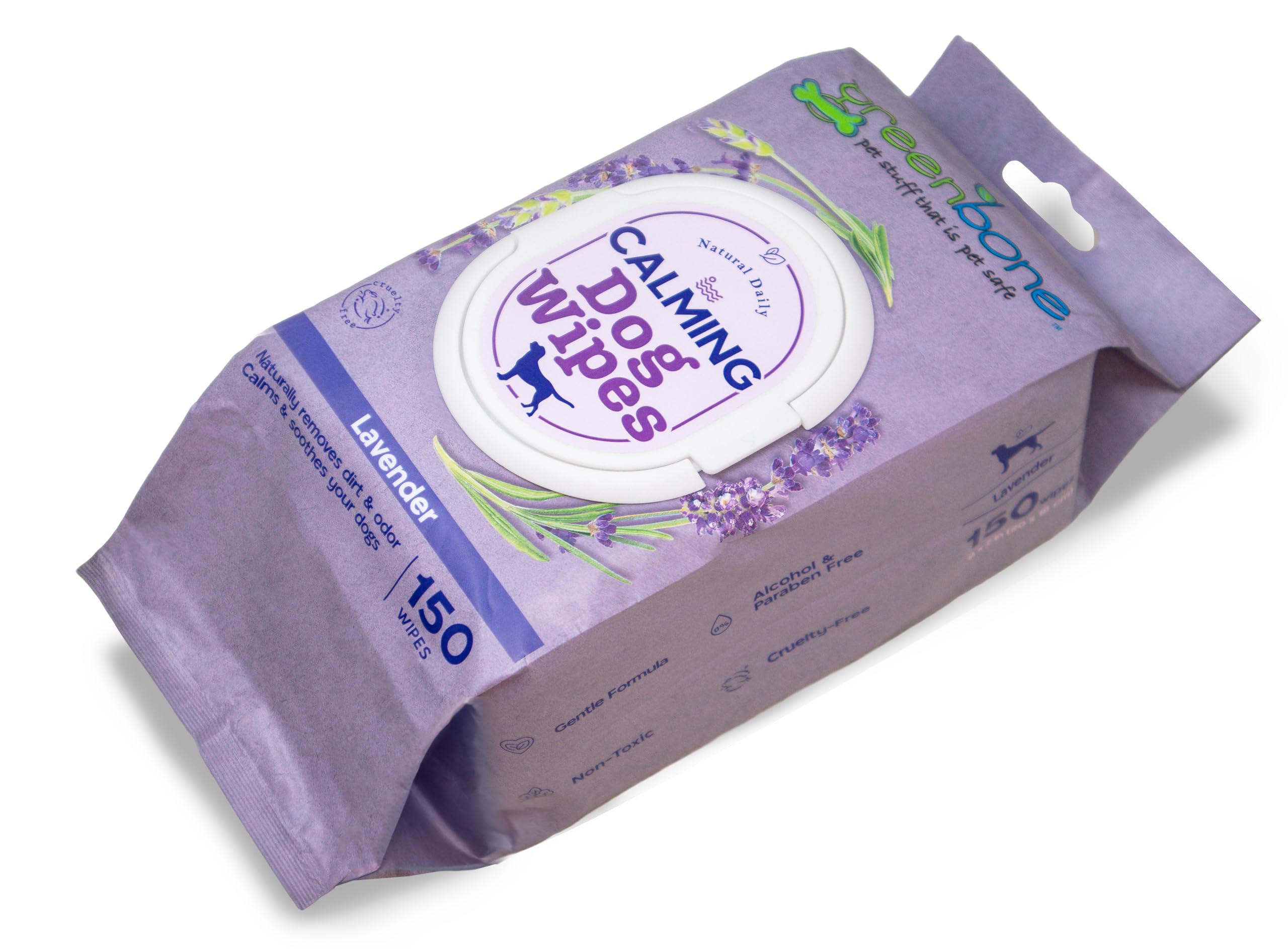 GreenboneCalming Dog Wipes - Lavender Scented - 150 Wipes