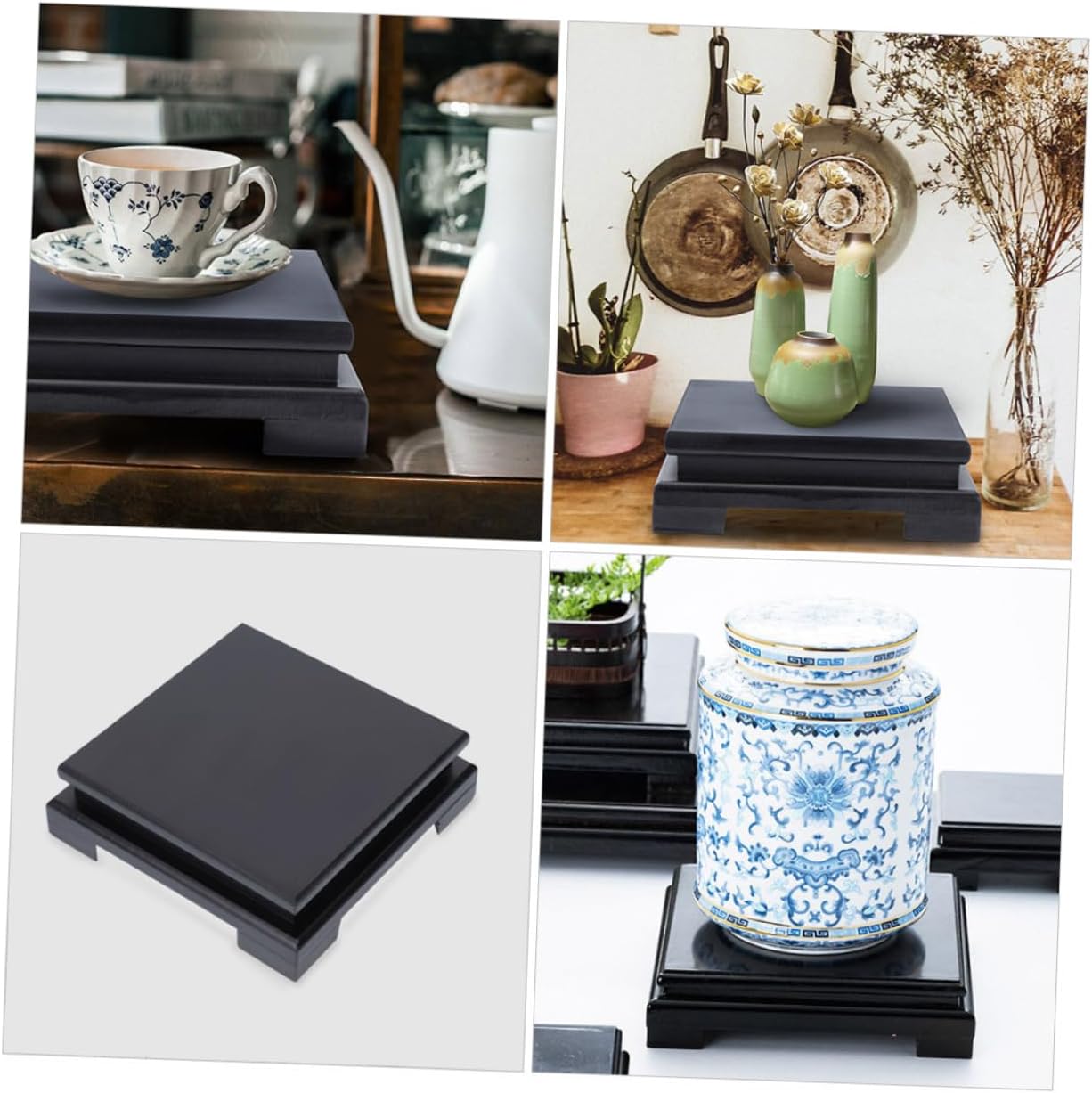 越前 鉄釉 鎬(しのぎ) 鉢 青ノ木窯 松井勝彦作 | Pay ID 3個実木製の正方形花瓶台 高さの茶具 仏像 魚鉢用のディスプレイ