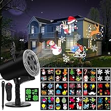Halloween Christmas Projector Lights, Led Holiday Projector Light with 16pc Slides Patterns IP65 Waterproof Outdoor Indoor for Xmas Birthday Party