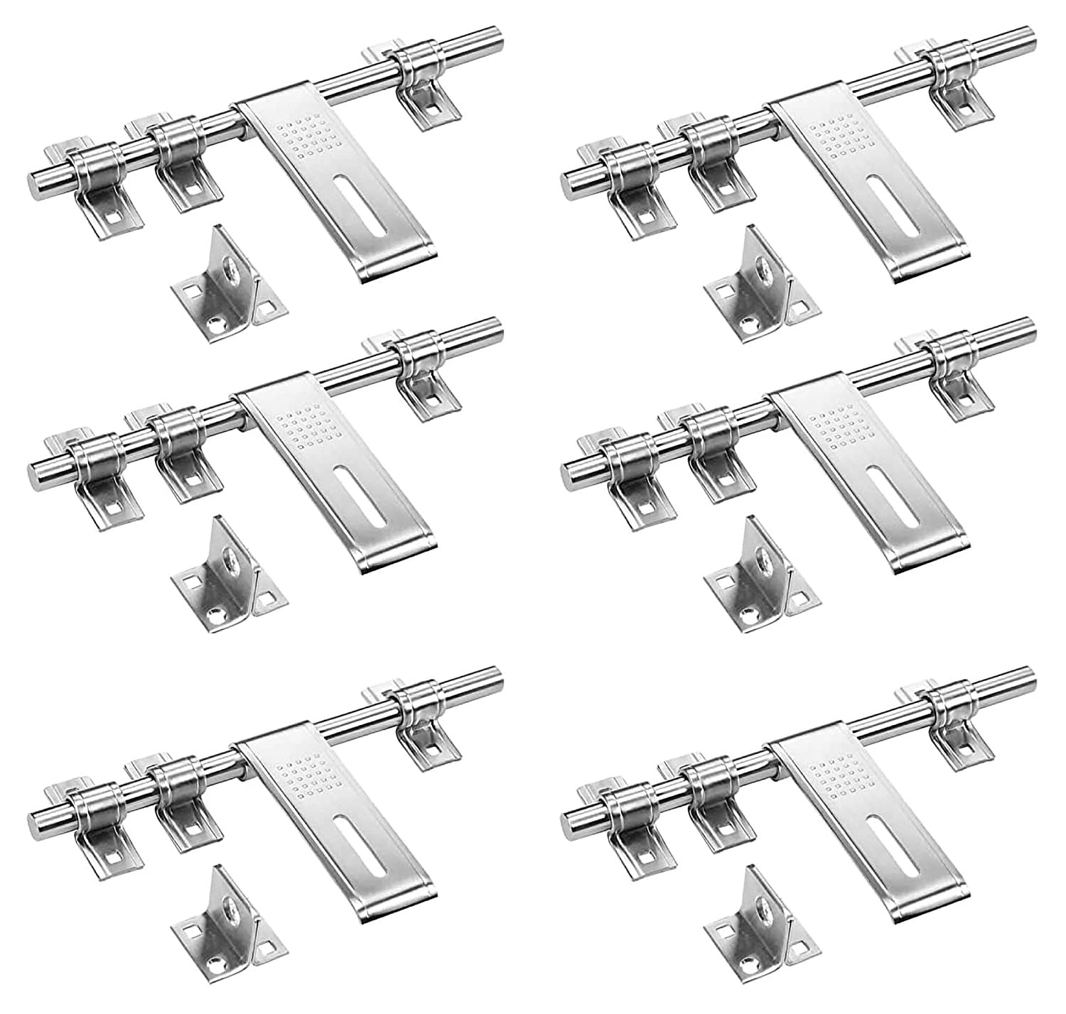 RAB Aldrop Stainless Steel Aldrop for Main Doors Pack of 6 (Code:- RV ALD 12" DOT, Size:- 2mm Full Gage)