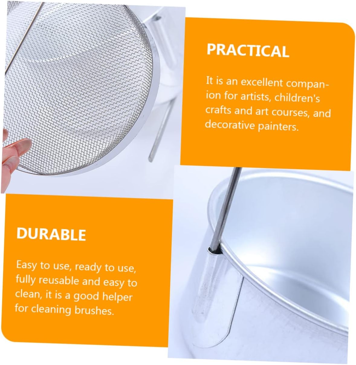1pc Stainless Steel Brush Washer and Holder Spiral Design Paint Brush Cleaner for Acrylic Watercolor and Oil Paints for Artists Classroom and Outdoor Sketching