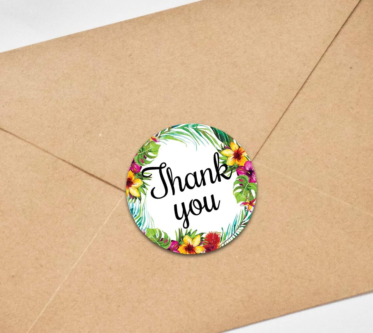 Darling Souvenir DIY Thank You Stickers DIY 45 Pcs Border Round Elegent Chic-1.6 Inches, Multicolour, 1.6 Inches Diameter - Image 4