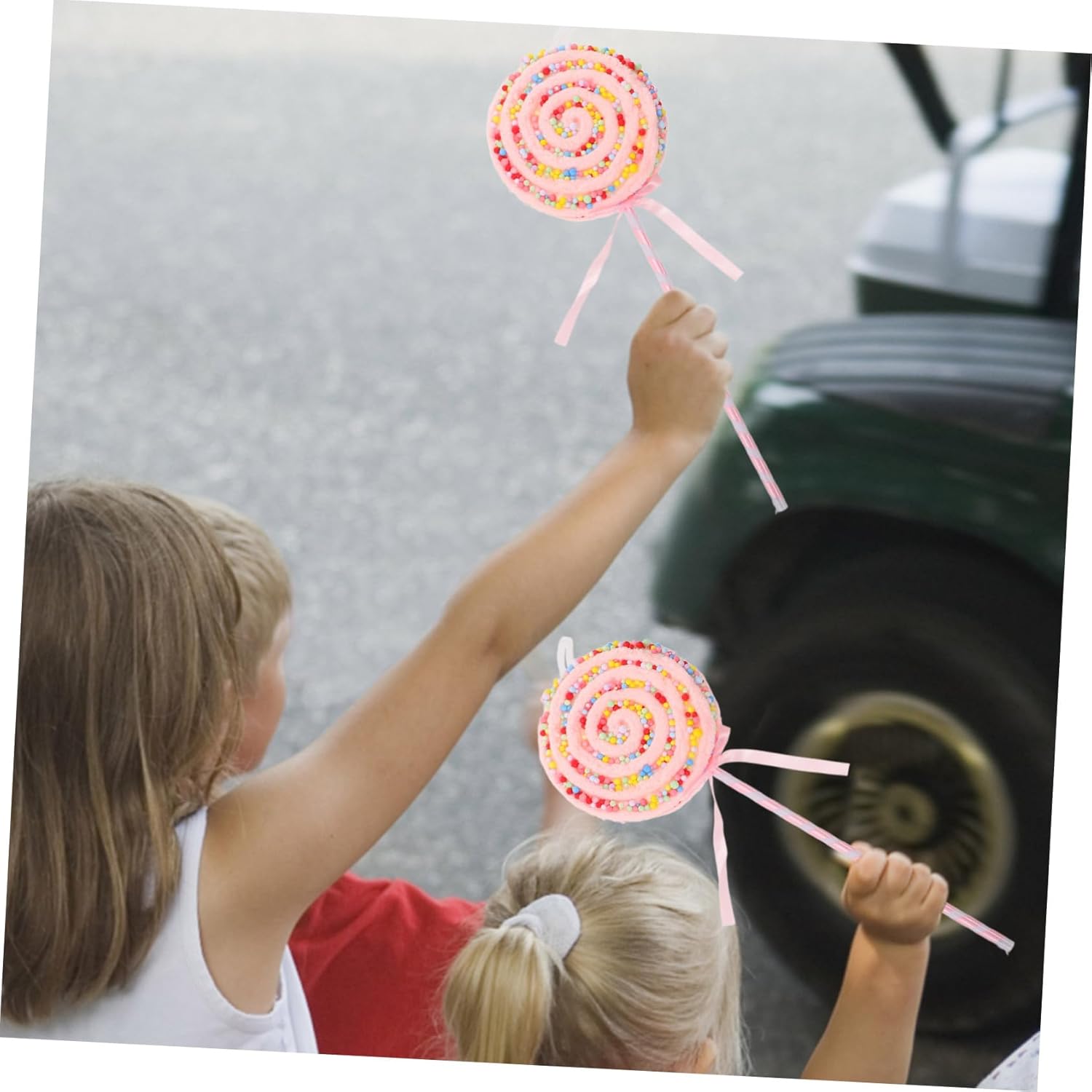 ロリポップ小道具 5個セット ピンク プラスチック 人工キャンディー 写真撮影用 小道具 パーティー装飾 キャンディーワンド スタジ