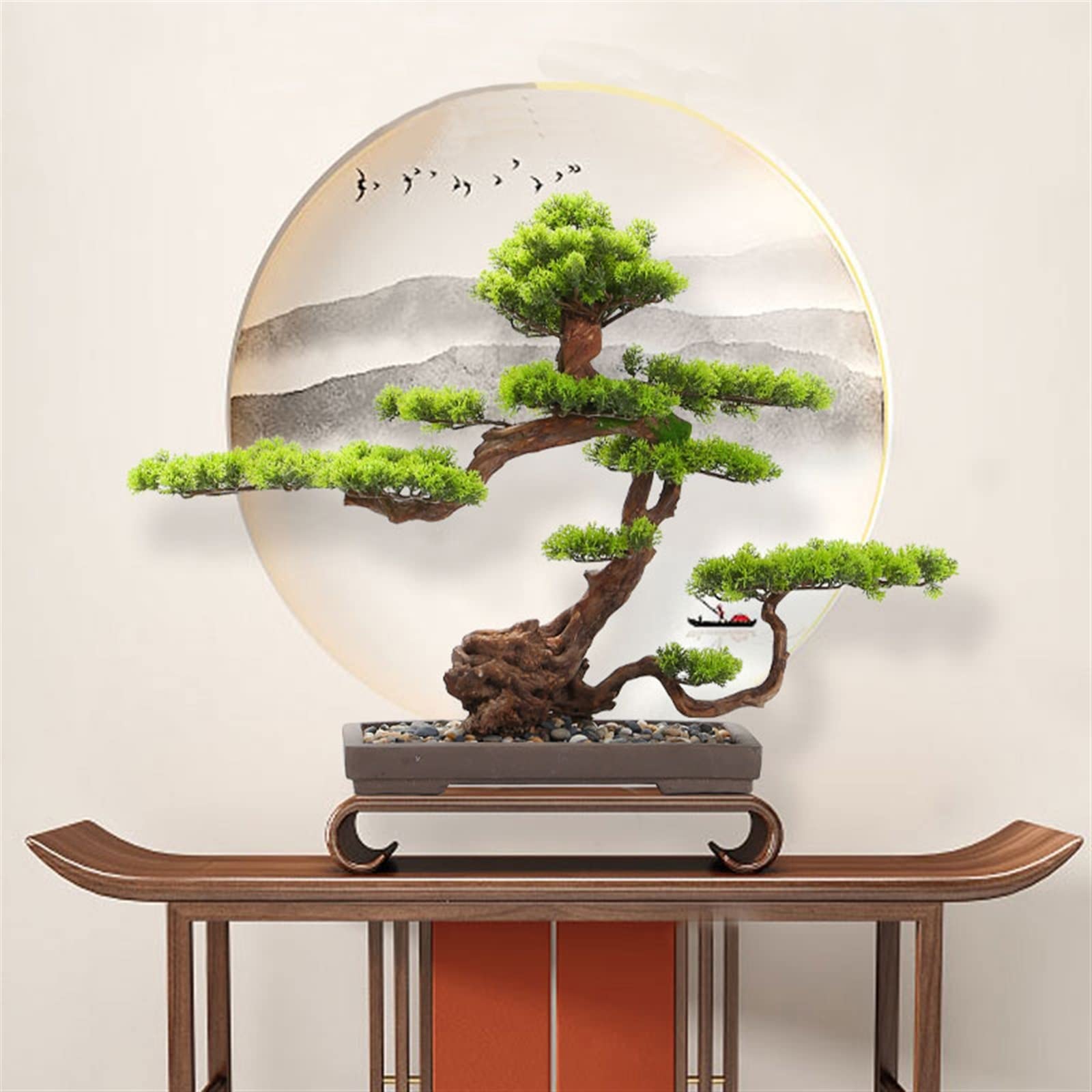 Alberi artificiali, cipressi, pino, bonsai, bonsai artificiale, albero di pino accogliente, finto vaso da scrivania, 60 cm di simulazione, pianta in vaso, decorazione decorativa per la casa