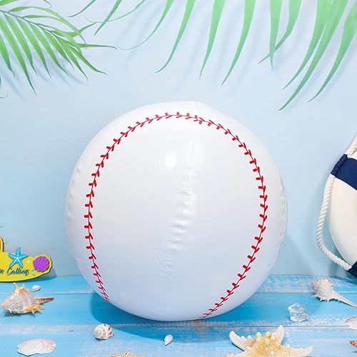 Miniatura 10 de Whaline 25 pelotas inflables de sóftbol de playa de 16 pulgadas, bolas de playa amarillas, pelotas de playa a granel, juguetes para juegos de playa