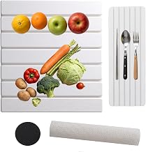 Alfombrilla Escurreplatos, Escurreplatos Diatomita Absorción Rápida y Secado Rápido, Set de Secado de Piedra Diatomita Cocina 40×30 cm + 30×10 cm con Lijas de Mantenimiento, Mat