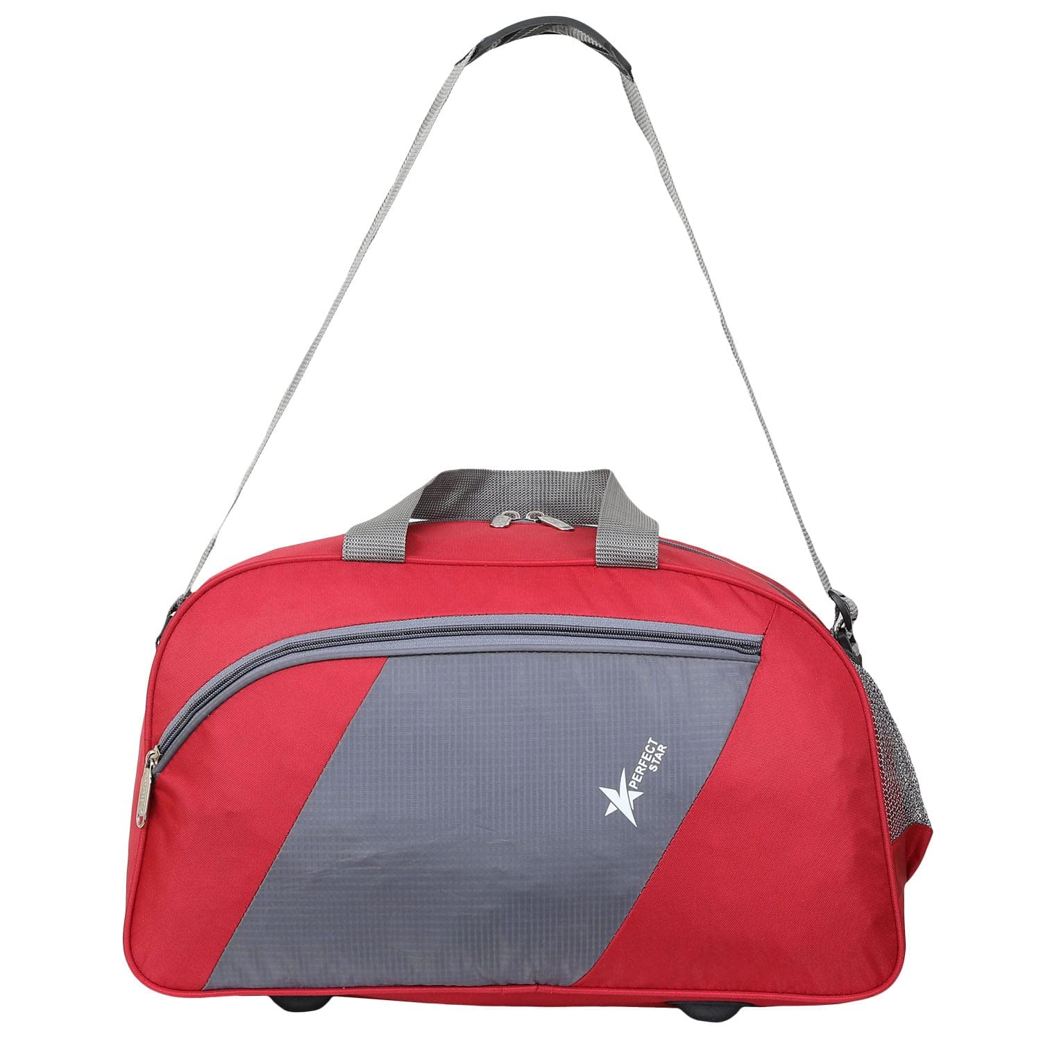 perfect star 40 Liter Waterproof Polyester Small Duffle Bag Ultra Light Travel Duffel Bag for Men & Women (Red-Grey)-picture-57