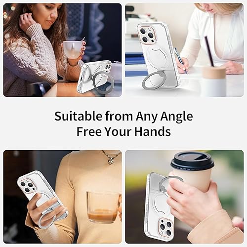 Miniatura 4 de ZWQL Funda magnética plegable para iPhone 14 Pro, funda magnética de soporte invisible con soporte duradero empotrado, protección de 360, a prueba