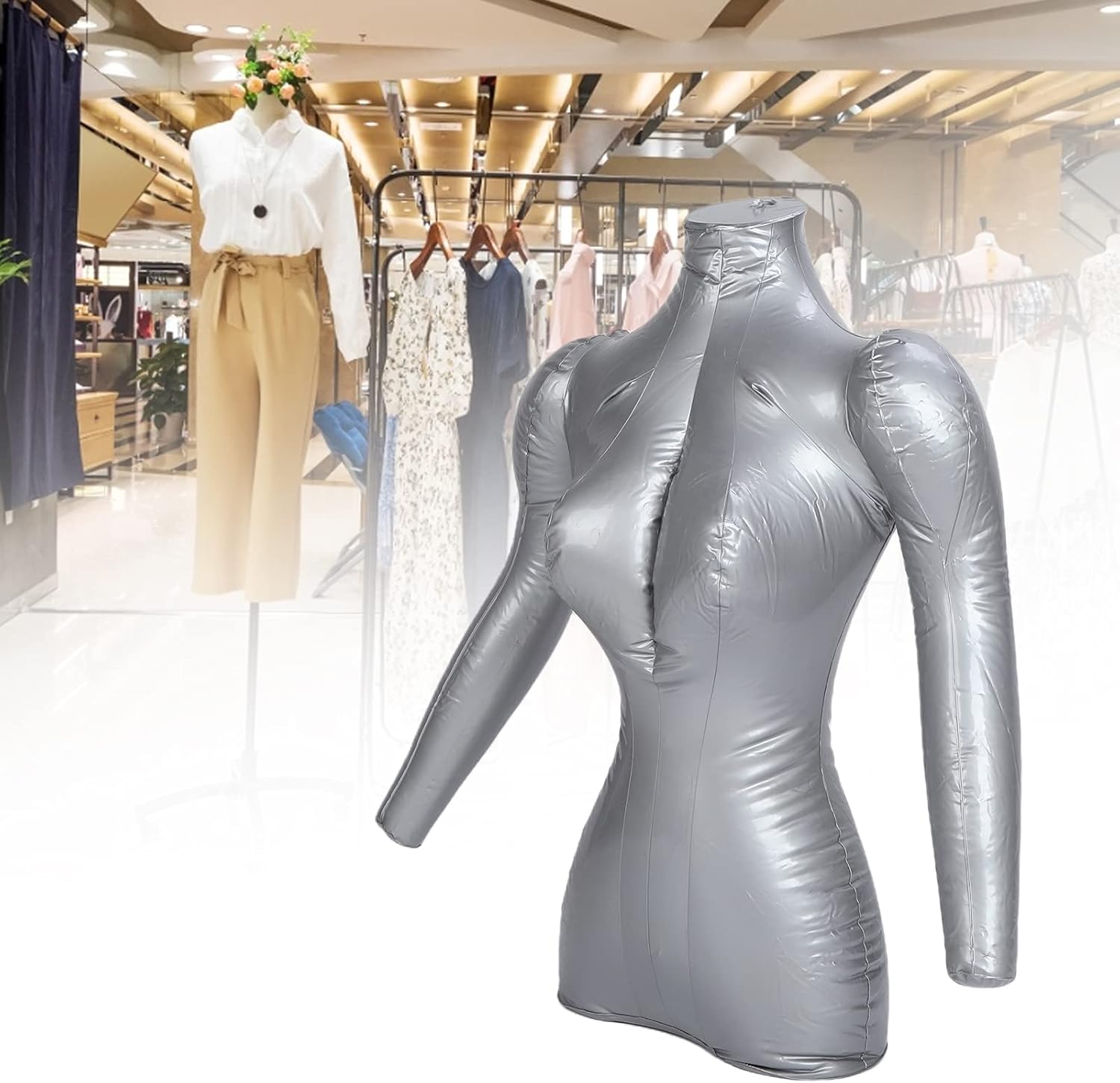 Professional PVC Female Upper Body Inflatable Mannequin, Clothing Display Model, Coat Rack Stand, Decorative Retail Display Tool