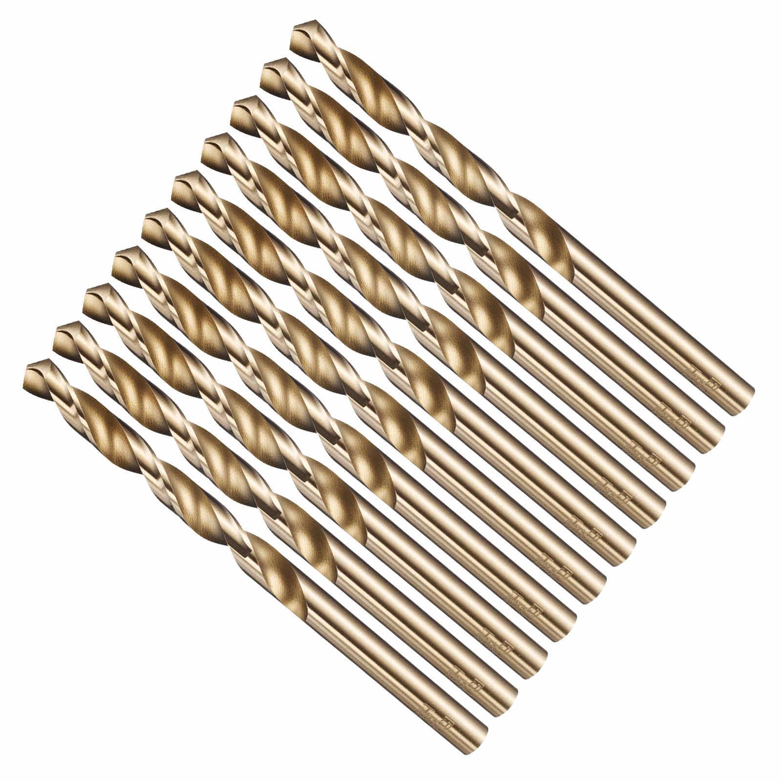 CoCud 6mm Drill Bit, 15/64" Cutting Diameter, 4241 HSS Gold 118° Cutting Angle Versatile Jobber Bits
