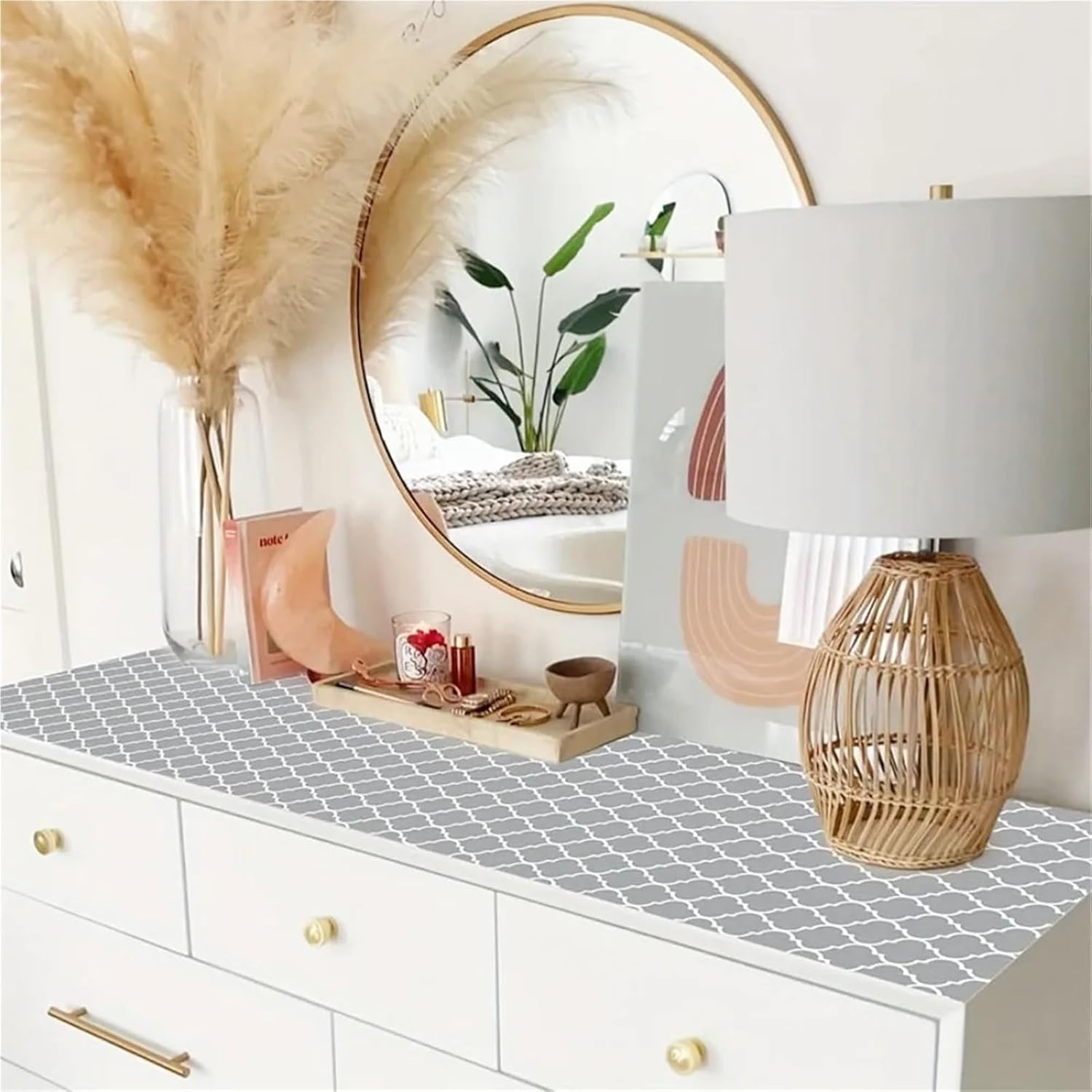 1 Roll EVA Shelf Liner Drawer for Kitchen Cabinet Non-Adhesive Anti Slip Liners Waterproof Cupboard for Shelves