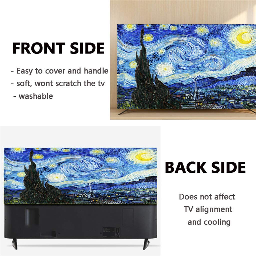 NANKAN 32-75 inch tv-hoes voor platte/gebogen schermen Stofbestendige televisie Screen Protector Polyester Stof Cover voor LED LCD-plasma, kleurrijk schilderij ontwerp (kleur: stad, maat: 70 inch NANKAN 32-75 inch tv-hoes voor platte/gebogen schermen Stofbestendige televisie Screen Protector Polyester Stof Cover voor LED LCD-plasma, kleurrijk schilderij ontwerp (kleur: stad, maat: 70 inch