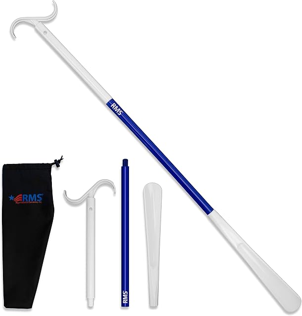 RMS 35.5 Inch Extra Long Shoe Horn Dressing Stick Aid Helper with Travel Bag