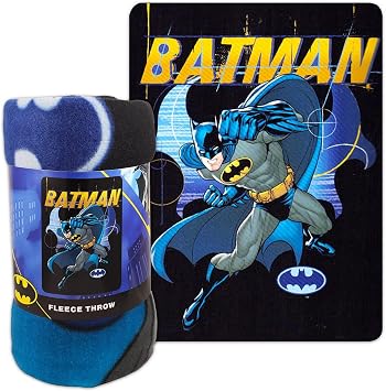 Batman Fleece Blanket 45" x 60" | Batman Bedroom Decor Bundle with Stickers and More for Kids Toddlers Children | Plush Blanket | Soft and Exceptionally Long-Lasting