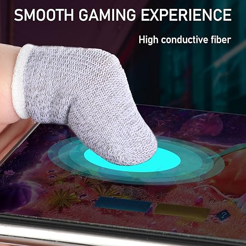 Miniatura 12 de Geyoga 40 fundas para dedos para juegos para pulgares, protector de dedos para juegos móviles (negro)