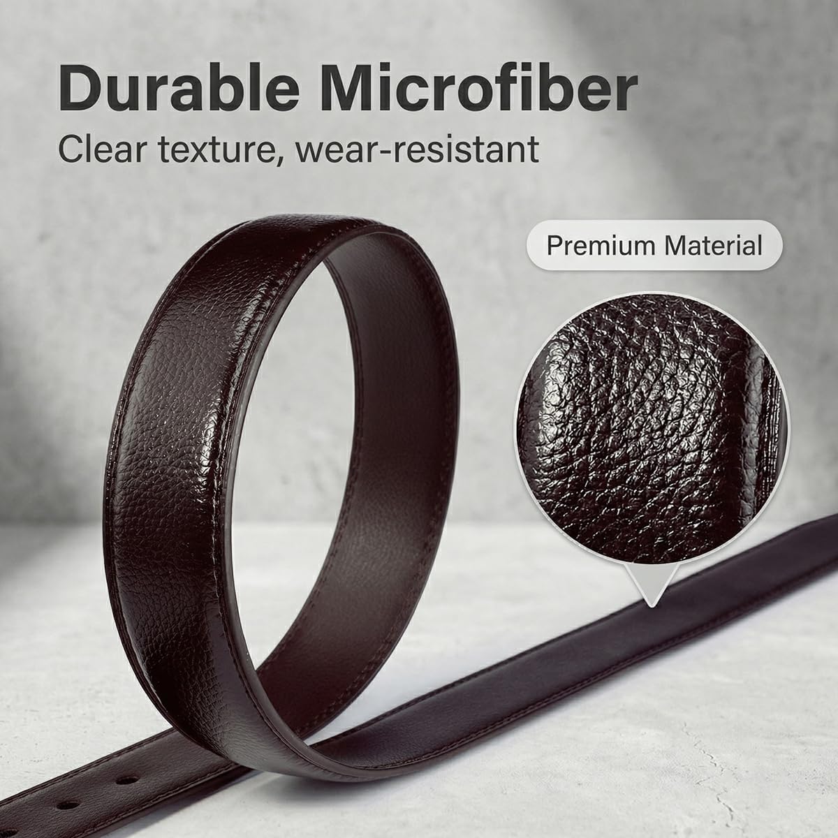 Mens Belts Big and Tall 36"-70" Men Leather Belt Casual Work Dress Belt,Black & Brown Colors - Image 2