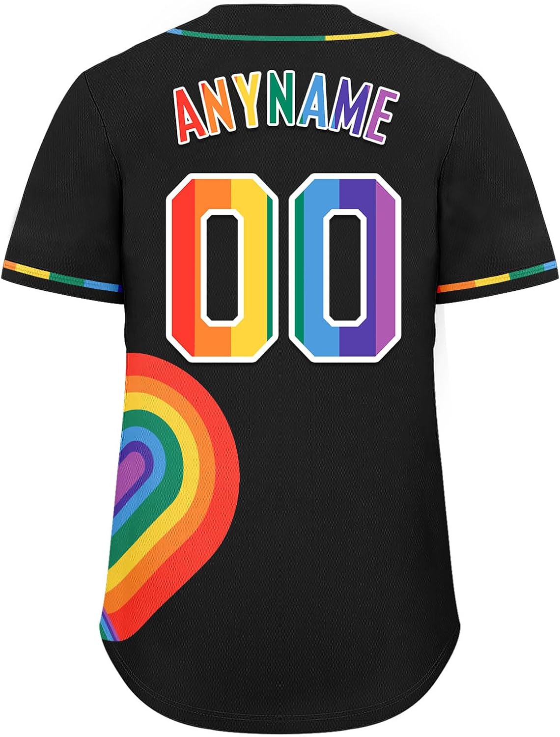 Custom Couple Baseball Jersey Pride Shirt Print Stitched Name Number Matching Couple Outfit Rainbow Heart Jerseys