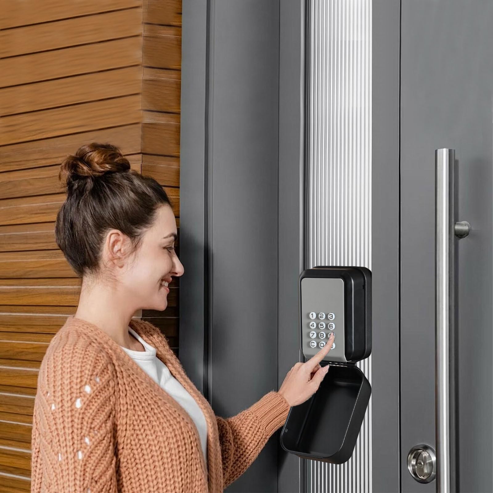 Smart - Caja fuerte para llaves (impermeable, para exteriores) | Bluetooth con código numérico de 6 a 9 dígitos, compatible con aplicación TTLock y código PIN caja fuerte para casa o garaje