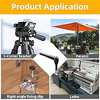 Vista 6 de Aopin 2 piezas de aleación negra M8 x 1.575 in mango de varilla de sujeción ajustable, botón roscado trinquete rosca externa mango de tornillo