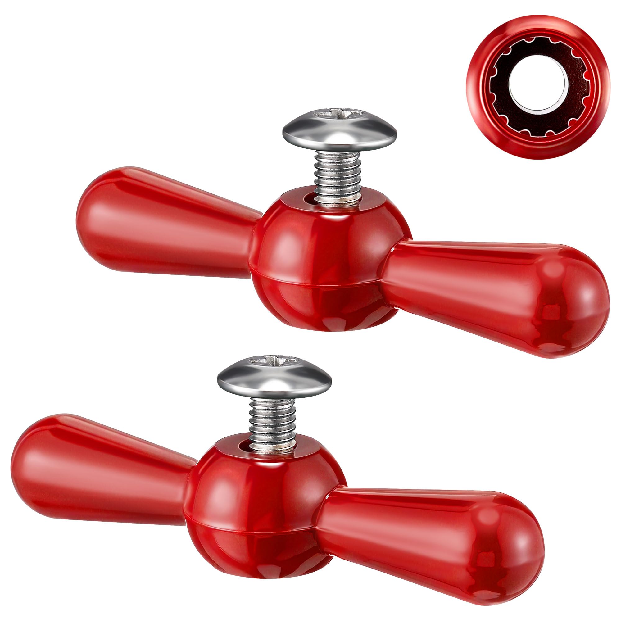 Dreyoo Outdoor Faucet Handles 3/8 in 12 Point, Red T-Shaped