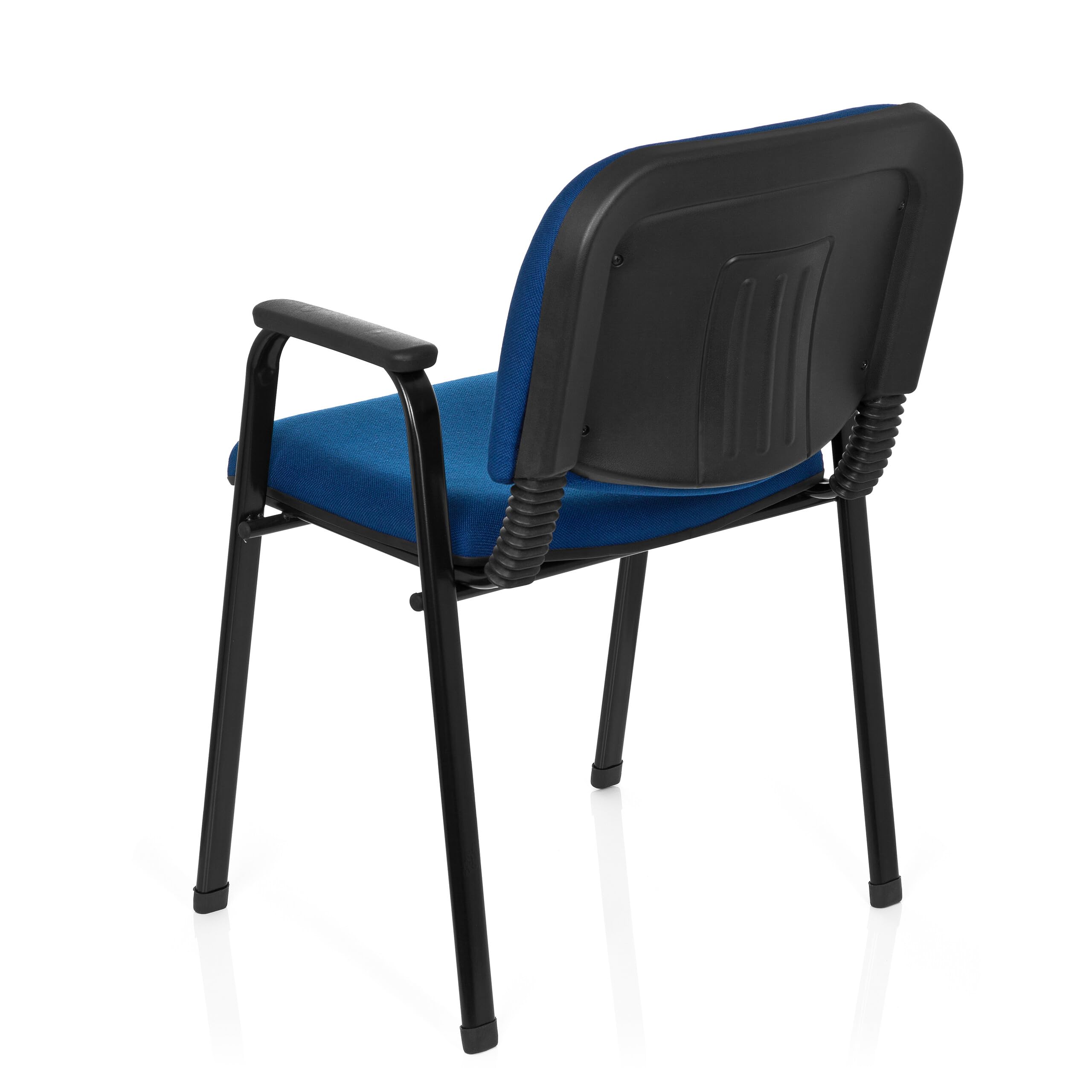 HJH Office 704341 Sedia visitatore XT 650 Fabric Blu Sedia da conferenza imbottita con braccioli, impilabile