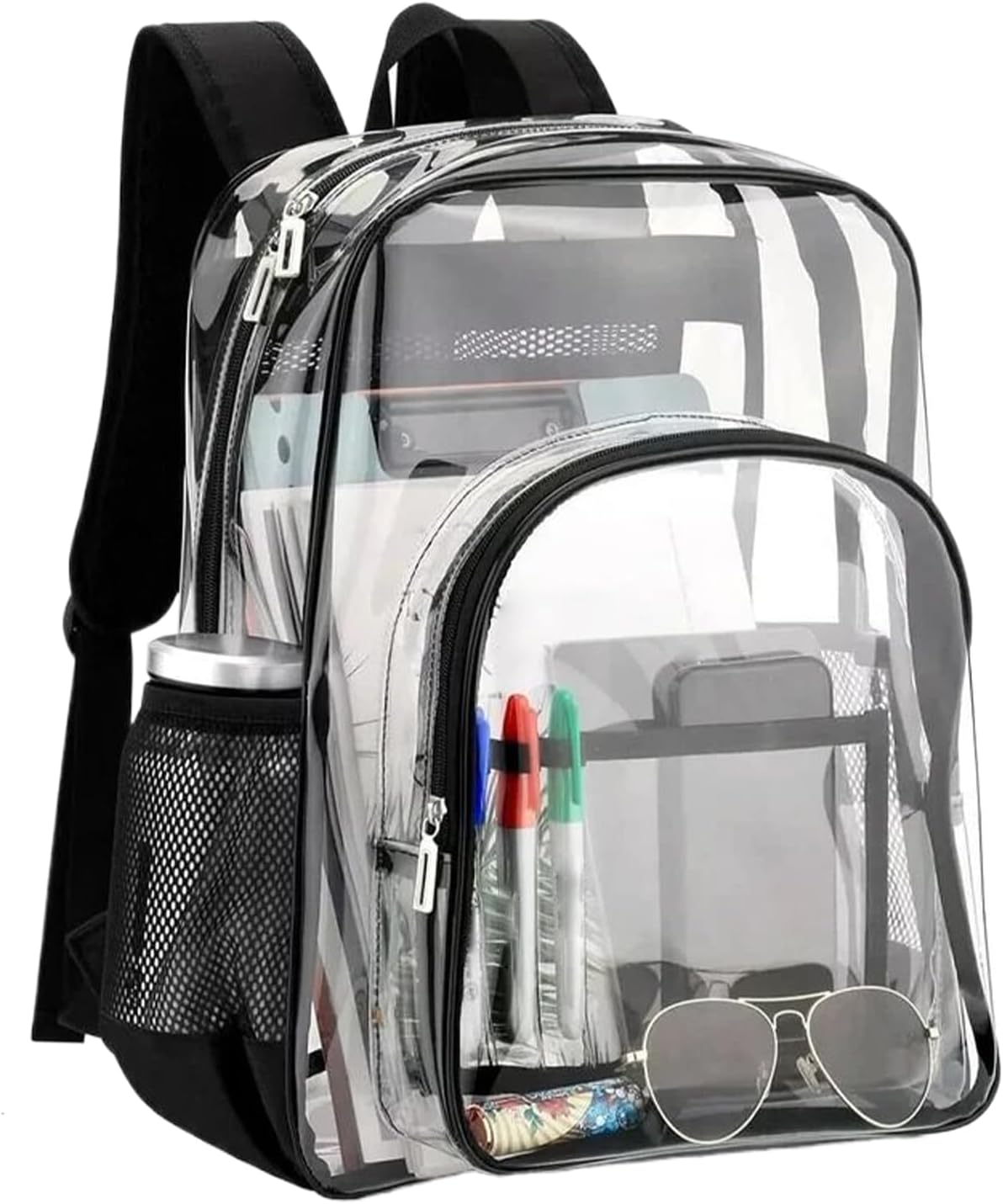 Clear Backpack, Foldable Transparent Bag, Large Storage with Zipper, Waterproof PVC Sack, School Bookbag with Modern Style, Portable Travel Gear for Events & Concerts