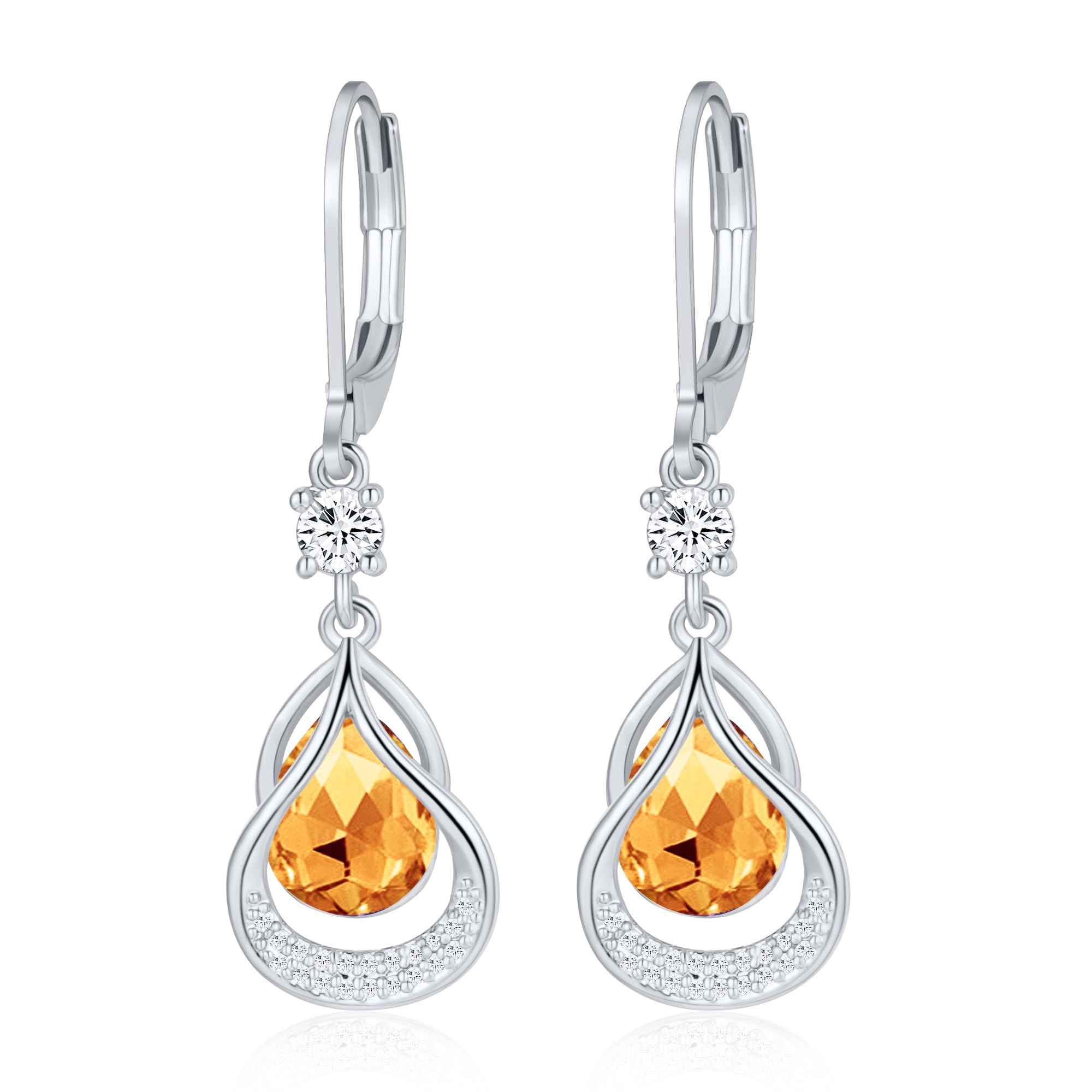 Muttertagsgeschenk Schmuck - Gold/Silber Ohrringe Geburtsstein Hängend Ohrringe 14K Gold Hängend Gold Ohrringe Feine Schmuckstücke Geburtstagsgeschenke für Frauen