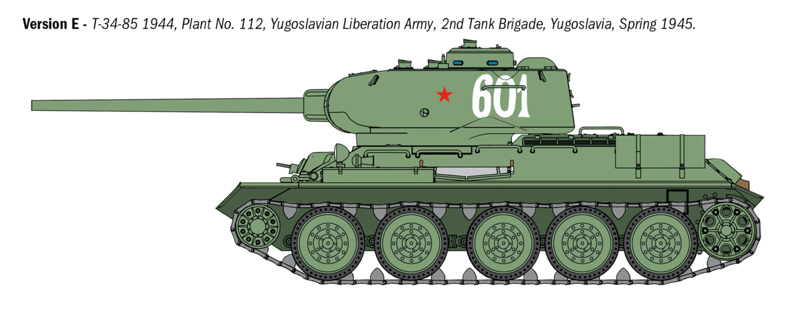 Italeri 6758 T34/85 Zavod 112, w skali 1:35, plastikowy model/model z tworzywa sztucznego do montażu