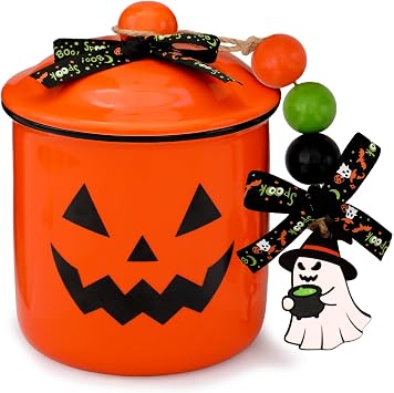 Nefelibata Halloween Ceramic Canister Mini Candy Cookies Jar