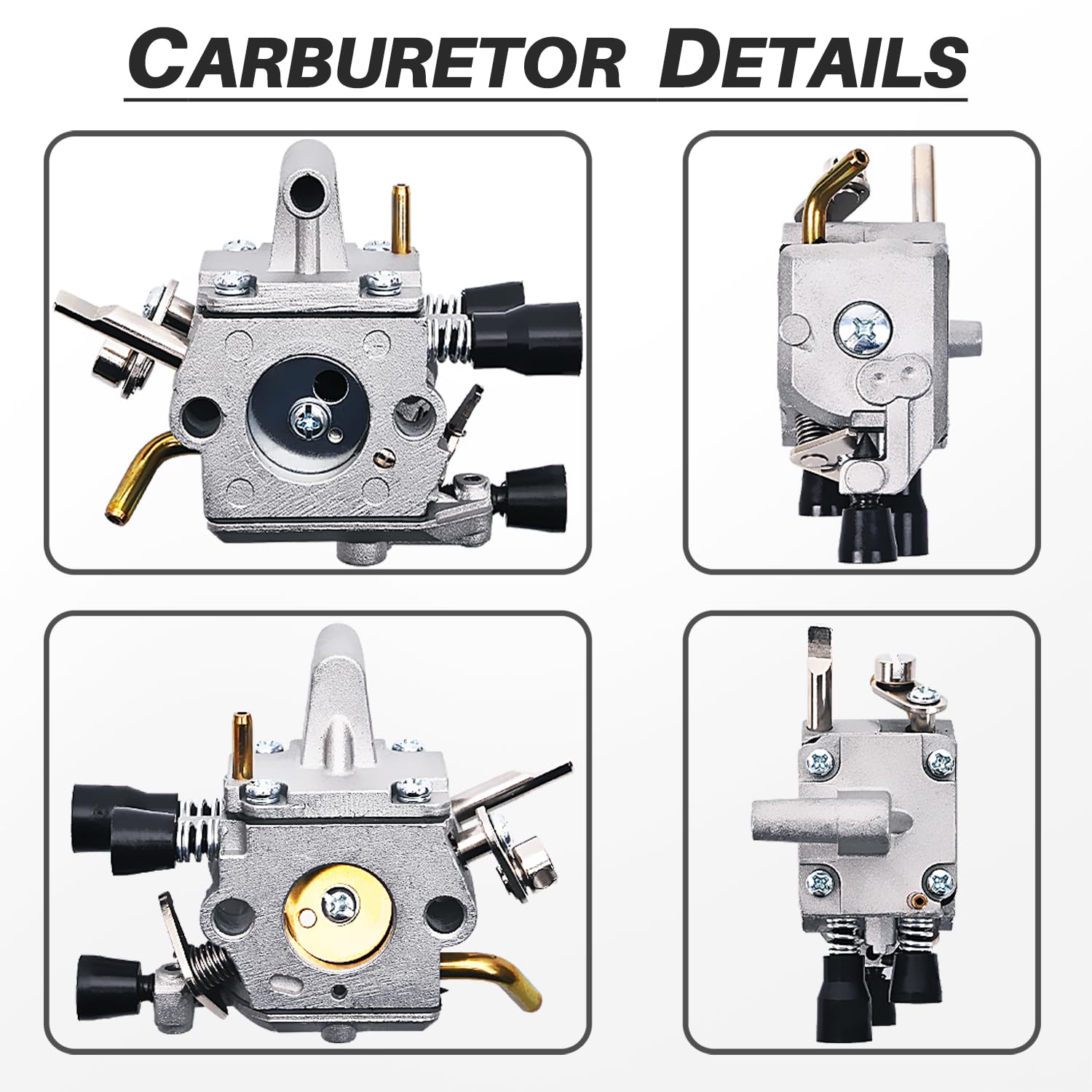 Carburador para STIHL FS120 FS200 FS250 FS300 FS350 Desbrozadora, JRISBO Repuestos FS 250 Piezas Accesorio Kit Recambios Carburetor con Juntas, Filtro de Aire, Bujía, Manguera