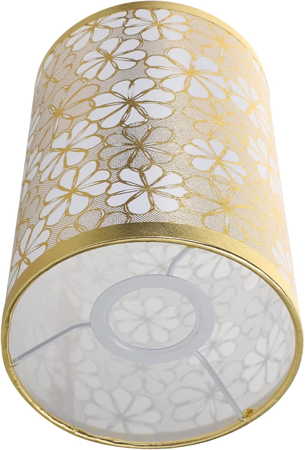 Uonlytech White Flower Fabric Lampshade Lamp Shades for Table Lamps