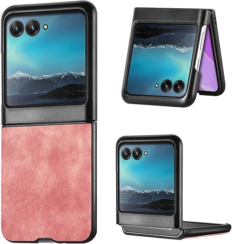 Funda compatible con Motorola Razr+ 2023, resistente a los arañazos, ultrafina, cobertura completa, antihuellas, funda protectora de piel sintética