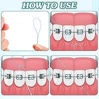Vista 3 de 1000 enhebradores de hilo dental para frenos, puentes e implantes, enhebrador dental, diseño de bucle de nailon multifuncional para tus dientes