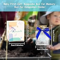 Vista 5 de 1DFAUL Primer recuerdo de corte de pelo, caja de recuerdos de primer rizo para bebé, caja de recuerdos para soporte de recuerdos, recuerdo de pelo