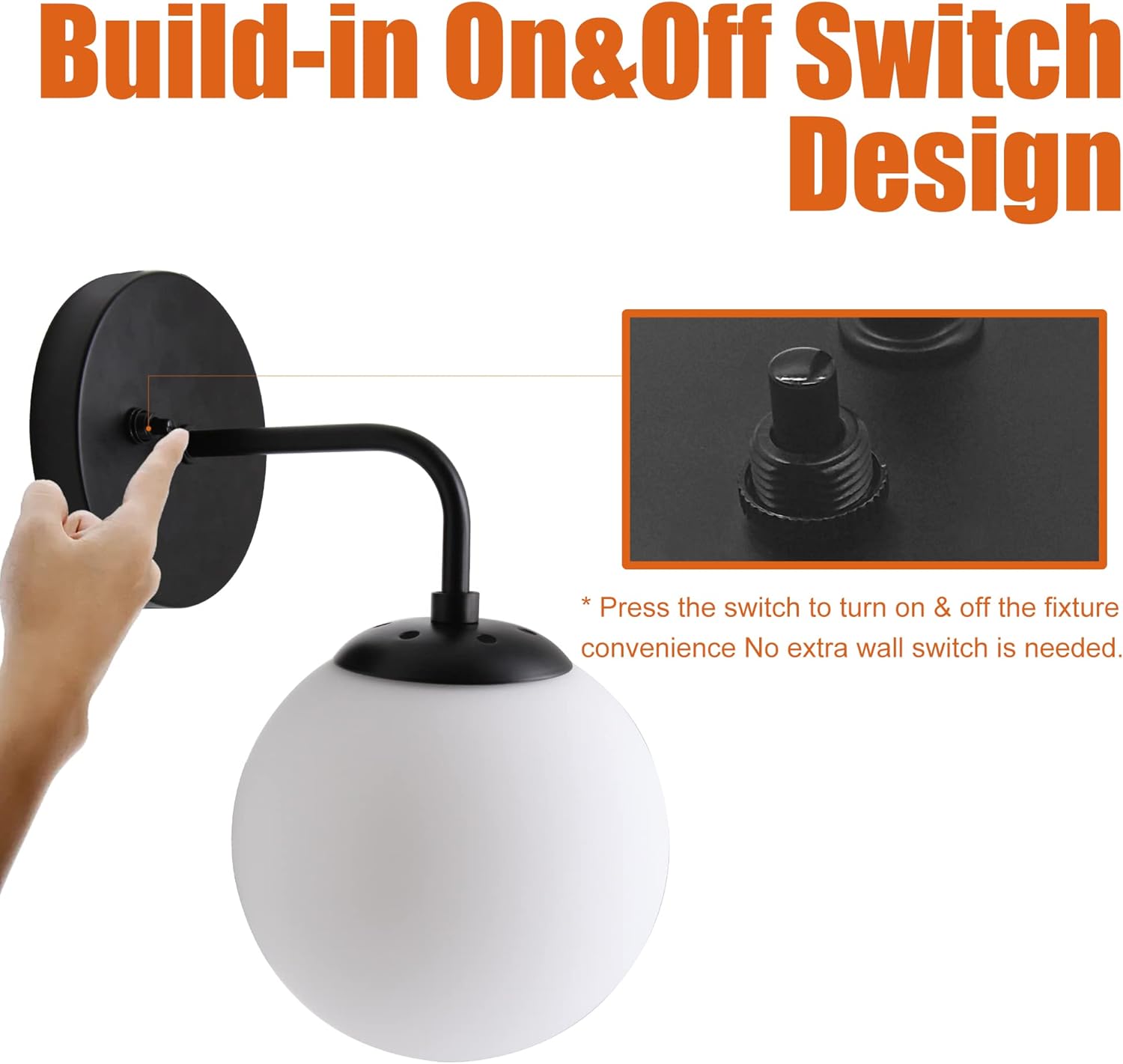 Facon 12V RV Dinette Wall Sconce with 1 X E26 Replaceable Bulb (Bulb Included), LED Wall Light with Glass Shape and Switch, 12Volts DC Interior Light for RV, Motorhome, 5th Wheel, Camper