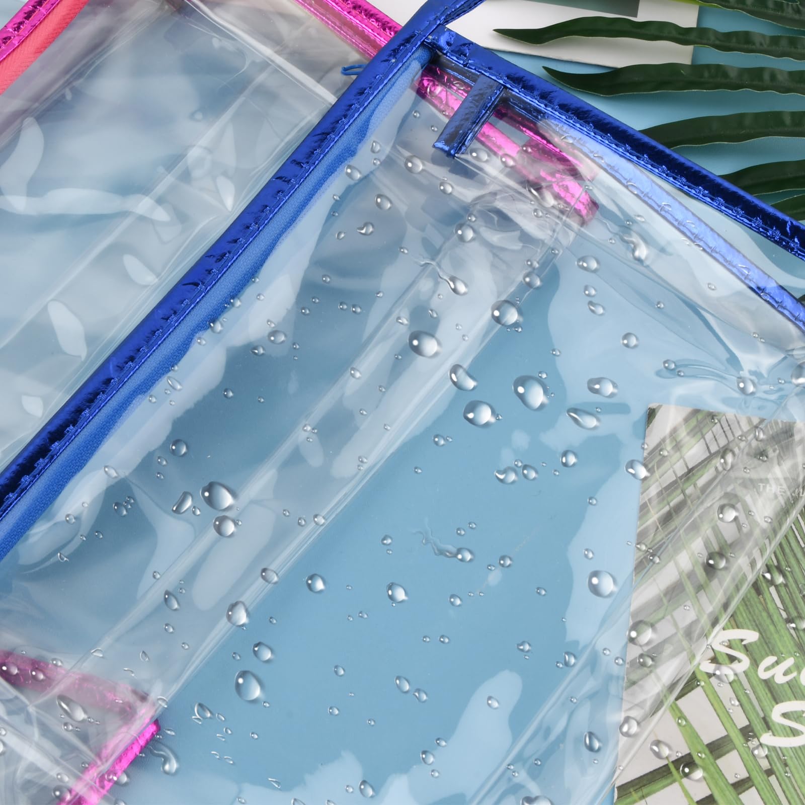 5 sztuk toreb do makijażu PVC, 24 x 15,5 x 6 cm PVC zapinana na zamek torba kosmetyczna przezroczysta kosmetyczka przezroczysta kosmetyczka do transportu płynów dla kobiet mężczyzn,