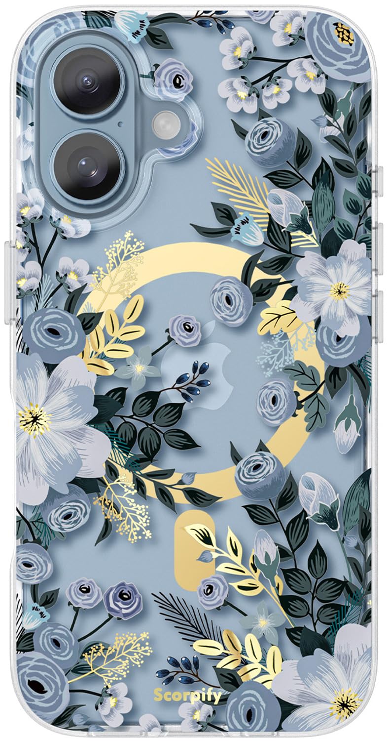 Coque compatible MagSafe iPhone 16 Plus fine et florale