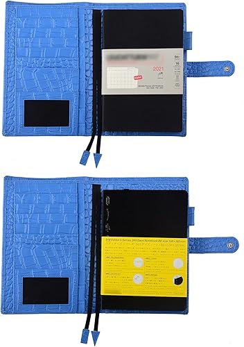 Miniatura 3 de Funda de planificador B6 de cuero auténtico, organizador personal con bucle para bolígrafo, ranuras para tarjetas, bolsillos con cremallera,