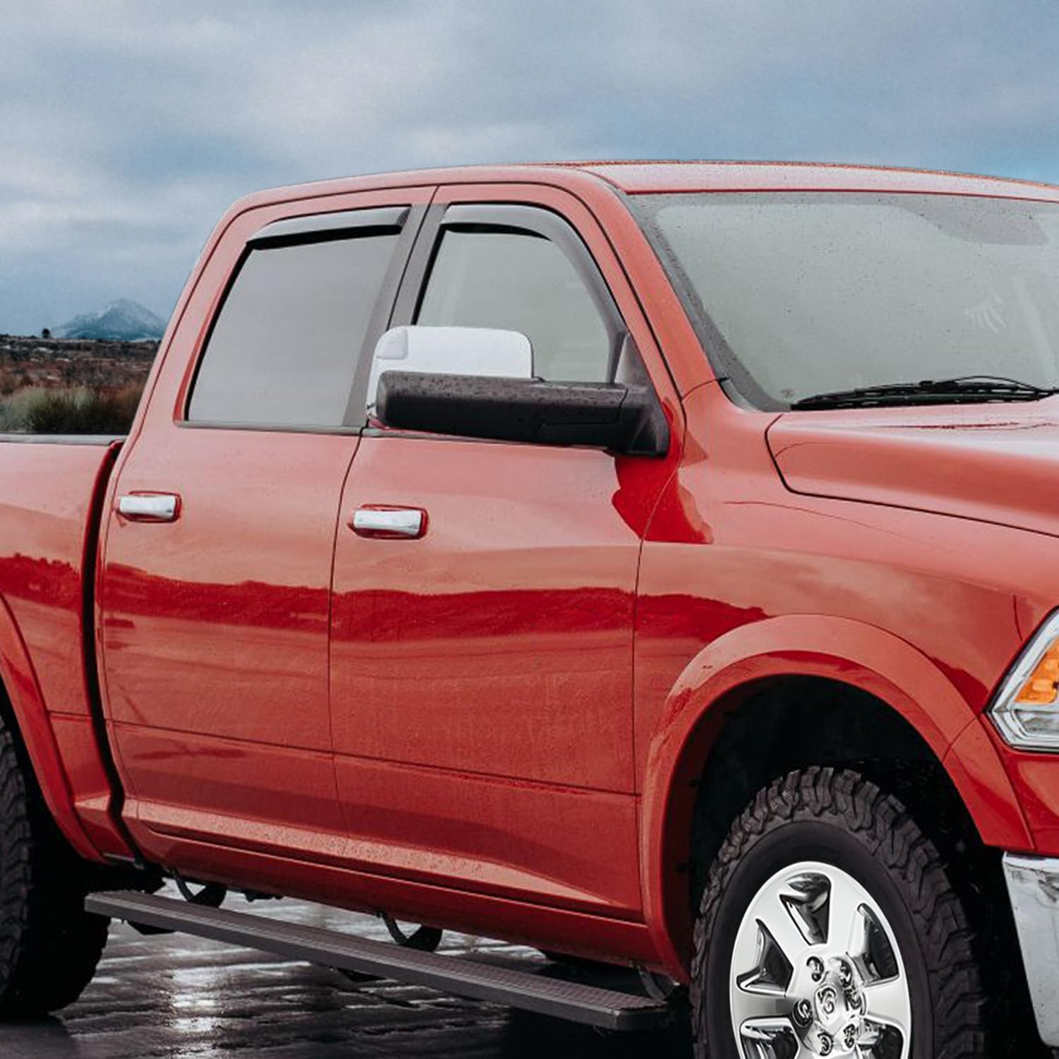 Voron Glass in-Channel Extra Durable Rain Guards for Ram 2500/3500 2010-2026 Crew Cab, Window Deflectors, Vent Window Visors, 4 Pieces - 200516
