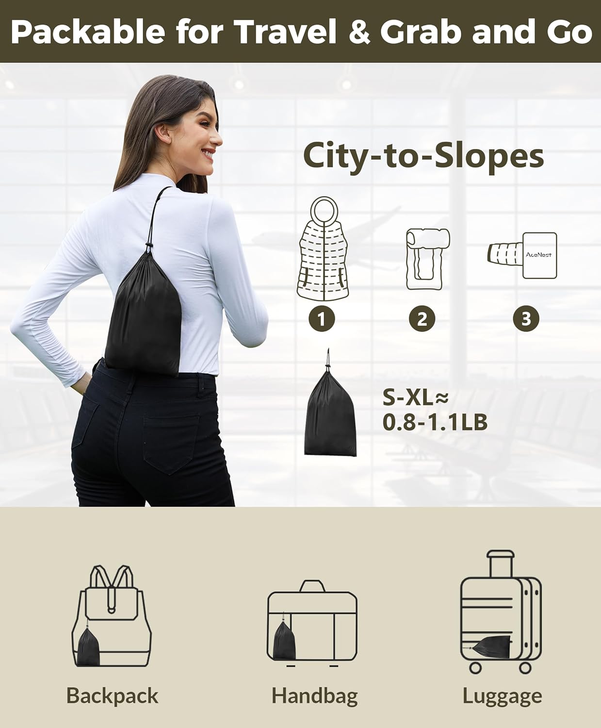 Womens Packable Puffer Vest Long Puffy Vest Bubble Winter Vest Hooded Vests Outerwear Lightweight - Image 6